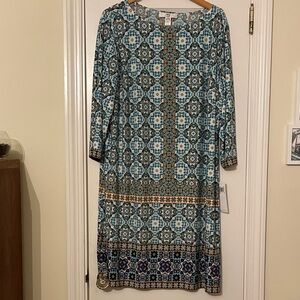 Chic Long Sleeve Geometric Dress